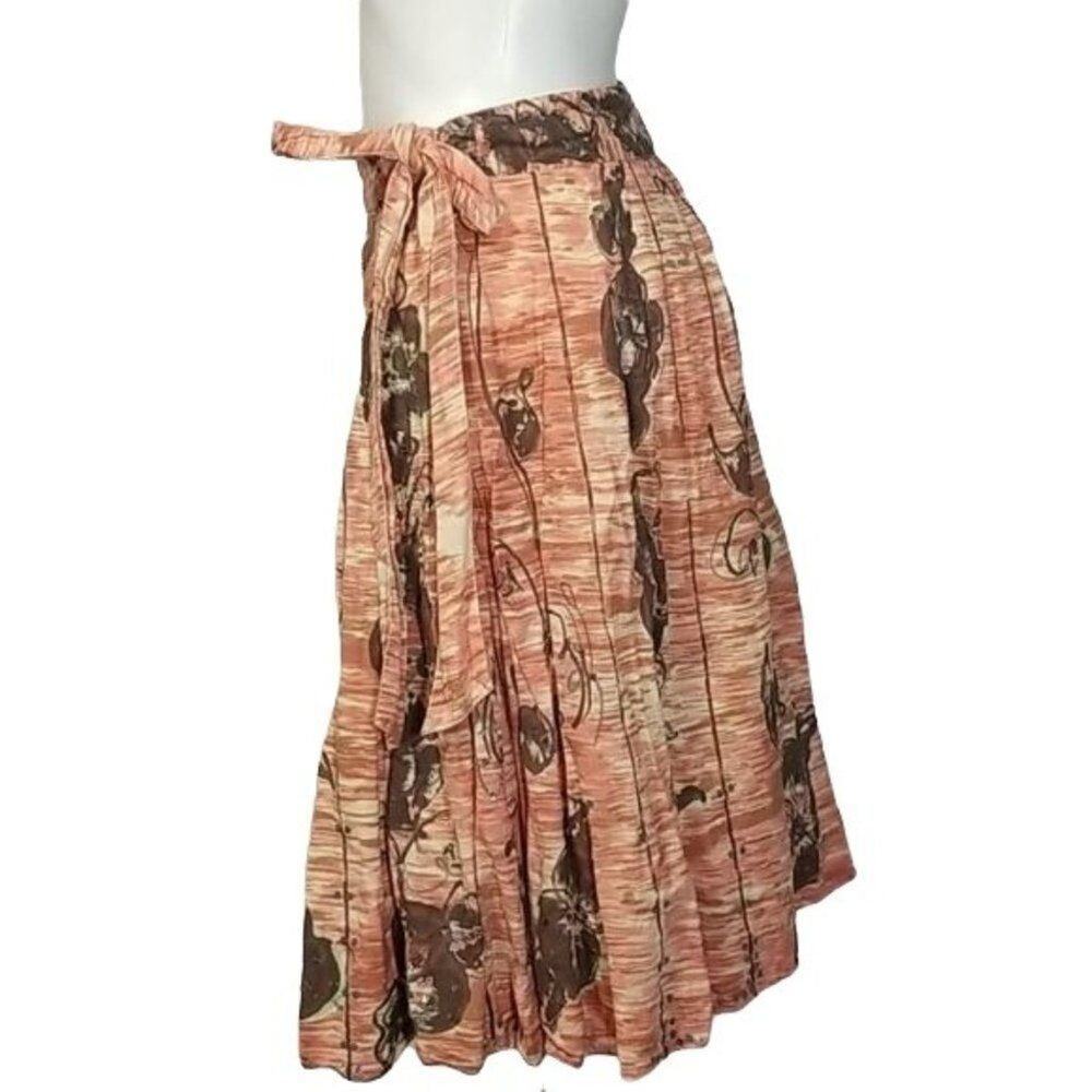Anthropologie Odille Floral Full Skirt Sequin Embellished Pink Coral Size 4 - Picture 6 of 6